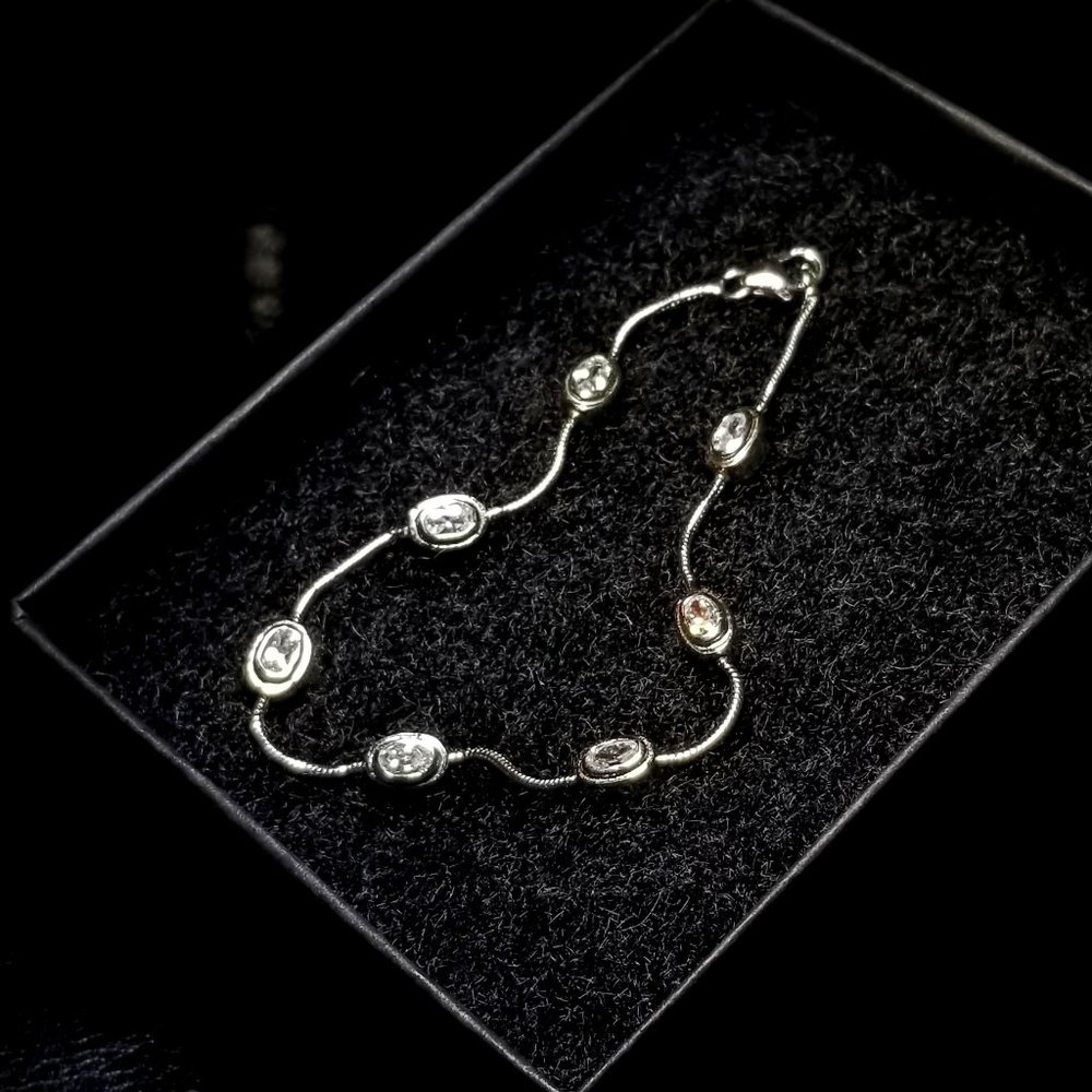 SIlver/CZ Snake Chain Bracelet